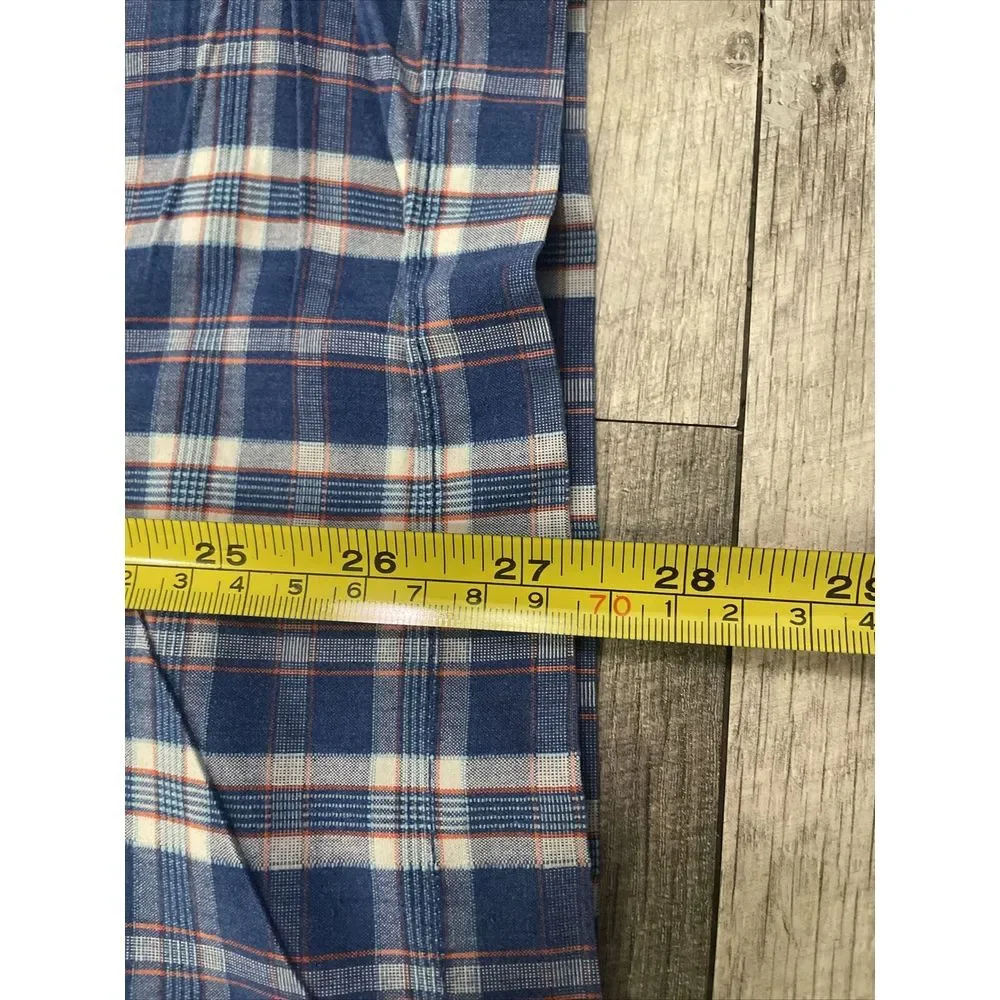 Tommy Bahama‎ Button Up Shirt Men's XL Silk Blend Blue Plaid Islandzone Hawaiian
